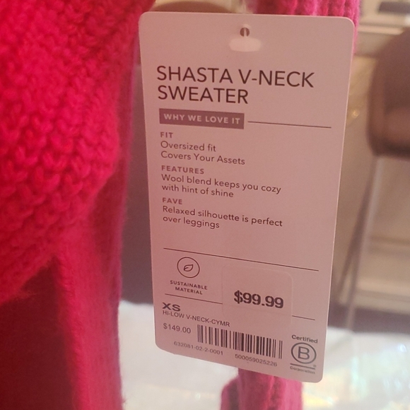 Nwt athleta Shasta chunky oversized vneck sweater - Picture 4 of 5
